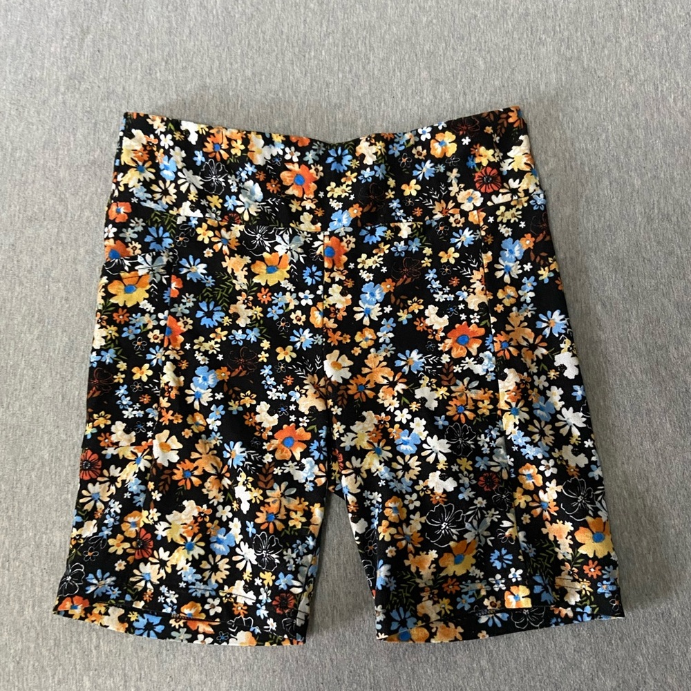 High waisted floral bike shorts